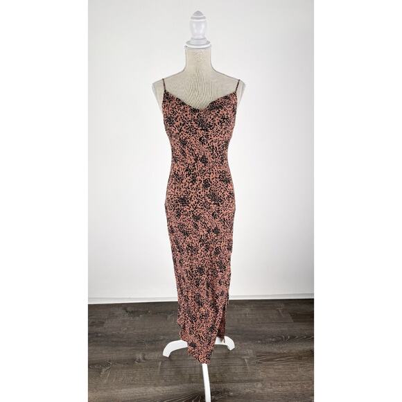 Lovestitch Womens Animal Print Cowl Neck Sleeveless Maxi Dress Size Small NWT - Picture 1 of 11